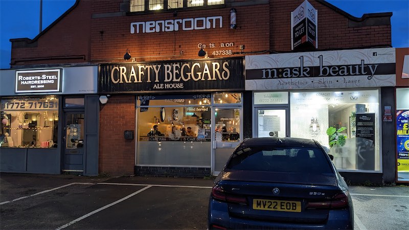 Exterior photo of the Crafty Beggsars Ale House in Fulwood, Preston