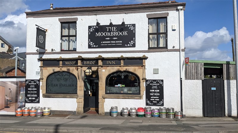 Exterior photo of The Moorbrook pub in Preston