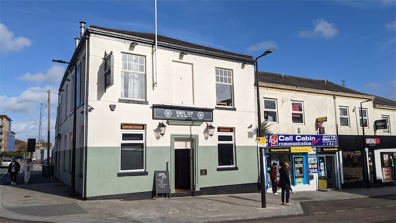Exterior photo of the Vinyl Tap pub in Preston