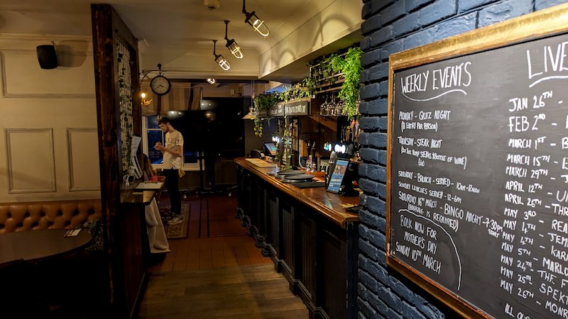 Interior photo of the Blue Bell Inn at Rothley