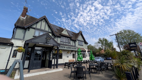 Exterior photo of the Queen Adelaide, near Epsom